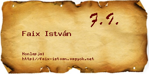 Faix István névjegykártya